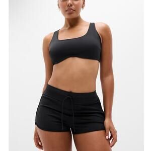 New No Tags Athleta Surge Swim Short Size Medium Black Retail $65